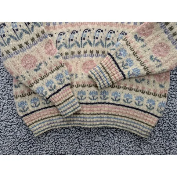 VTG Lady Clansman Cardigan Womens M Floral Grandma Cottagecore Scottish Wool - Picture 7 of 10